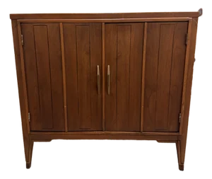 Mid-Century Walnut Rosewood and Elm 2 Door Cabinet