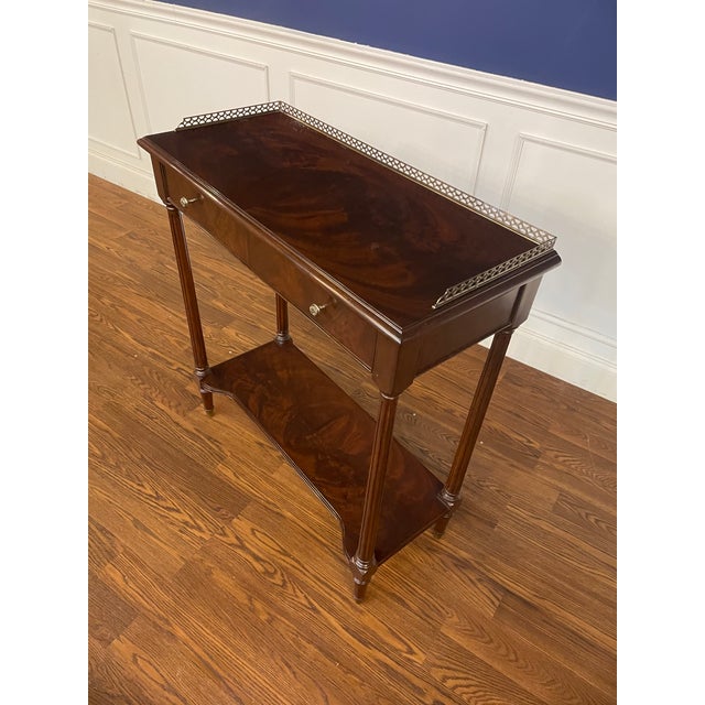 Traditional Mahogany Console Table by Leighton Hall - Showroom Sample For Sale - Image 9 of 9