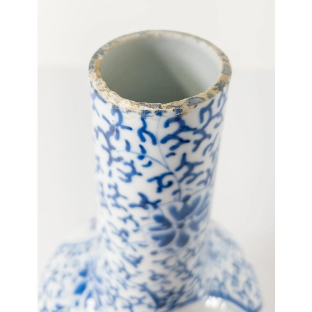 Ceramic 19th Century Chinese Blue and White Chinoiserie Vase For Sale - Image 7 of 13