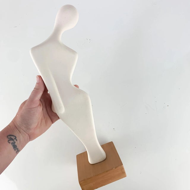 Vintage Mid-Century Abstract Modernism Figural Ceramic Sculpture For Sale - Image 4 of 9