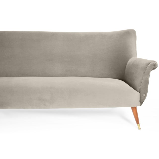 German Three-Seater Sofa in Velvet, 1960s For Sale - Image 3 of 8