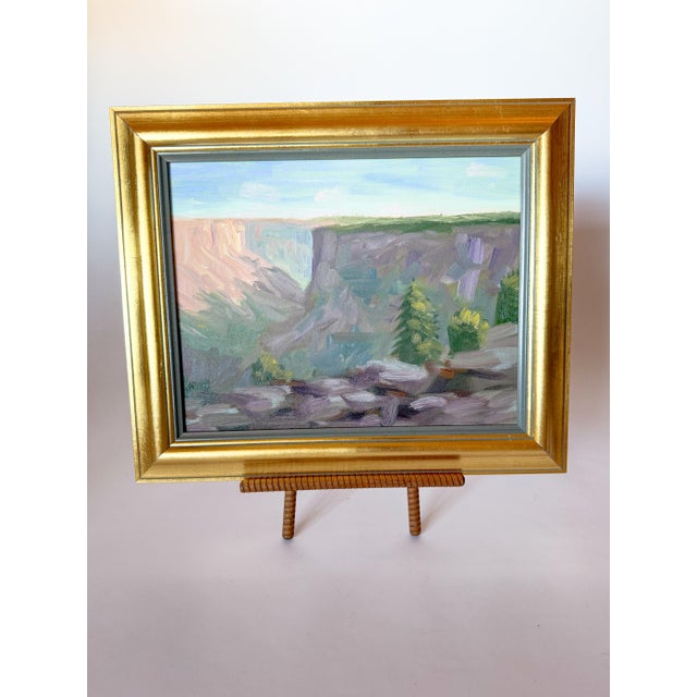 Impressionist Landscape Painting in Gilt Frame For Sale In Dallas - Image 6 of 10
