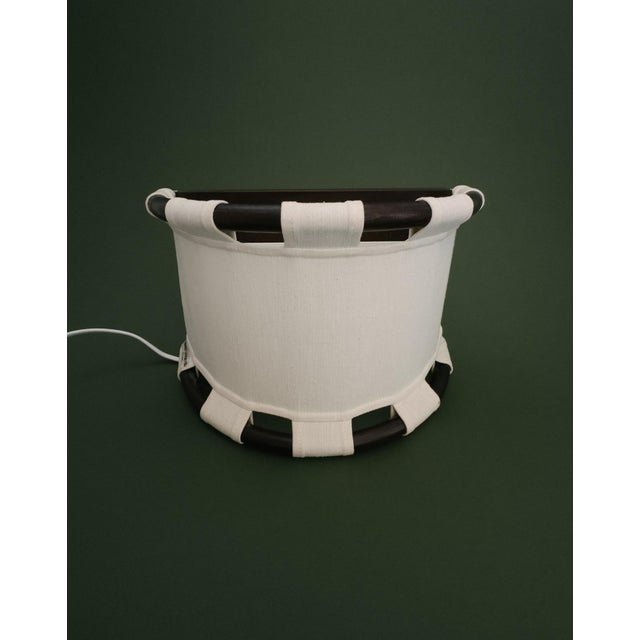 Pair of Linen and Bamboo Wall Sconces by Anna Ehrner for Ateljé Lyktan, C. 1970 For Sale In New York - Image 6 of 11