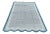 Handmade Cotton Vegetable Dyed Scalloped Edge Rug Gray With Teal Blue Border - 6x9 For Sale