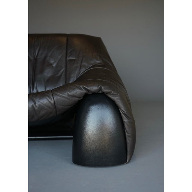 Amak Lounge Chair in Brown Leather by Annie Hieronimus for Cinna, 1980s For Sale - Image 15 of 18