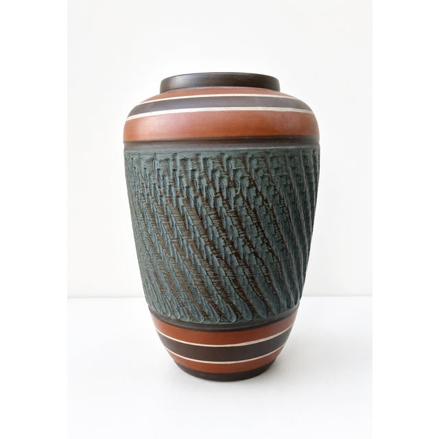 Large Handcrafted West German Sgraffito Ceramic Vase by Bay Keramik, 1960s For Sale - Image 6 of 6