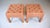 A pair of vintage 1970's Parsons ottomans after designer Billy Baldwin, of solid wood construction with reverse pagoda...