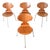 Set of Four Arne Jacobsen Ant Chairs in Teak by Fritz Hansen, 1950s For Sale