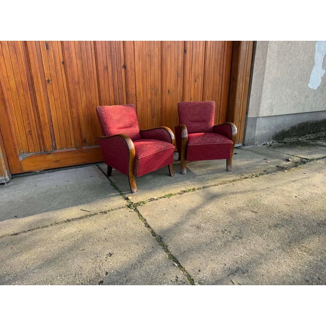 Brown Hungarian Art Deco Armchairs, 1930s, Set of 2 For Sale - Image 8 of 8