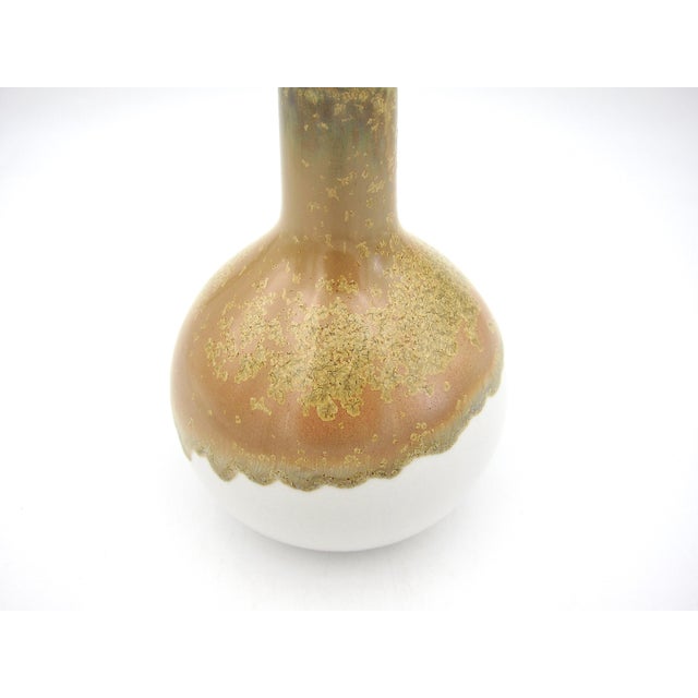 1970s 1970s Peter Muller Sgrafo Modern White Porcelain Vase With Golden Crystalline Glaze For Sale - Image 5 of 8