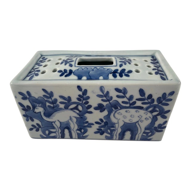 Antique Dutch Delft Faience Flower Brick Vase For Sale