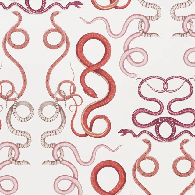 Schumacher X Charlap Hyman Herrero Giove Wallpaper in Ruby & Garnet For Sale