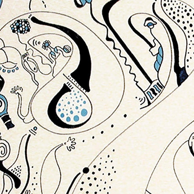 Textile Anatomies – Abstract Line Composition – Oil Markers on Canvas- Framed – 38 X 44 In For Sale - Image 7 of 7