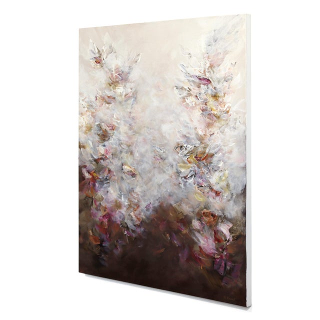 Contemporary Muse in Bloom - Original Contemporary Floral Figurative Acrylic Painting on Canvas For Sale - Image 3 of 9