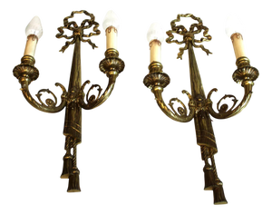 Gilt Bronze Wall Sconces, Set of 2