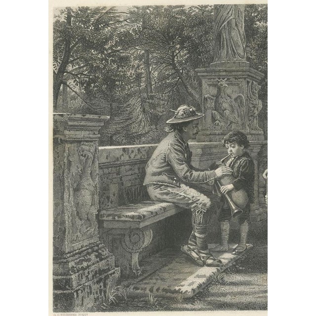After G.G. Kilburne, George Goodwin Kilburne, in the Borghese Gardens, Rome, 1878, Engraving For Sale - Image 4 of 9
