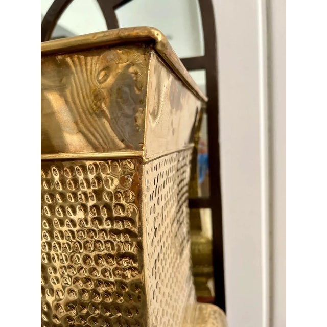 Mid-Century Modern Modern Organic Hammered Brass Umbrella Stand For Sale - Image 3 of 4