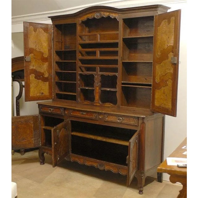 Wood French 1820s Walnut Restoration Vaisselier from Bresse with Burl Wood Panels For Sale - Image 7 of 11