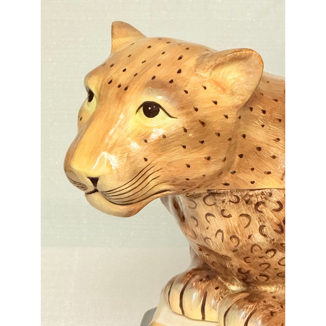 Fitz and Floyd Vintage Raymond Waites "Empire" Leopard Tureen - Maximalist Jungle Chic For Sale - Image 4 of 12
