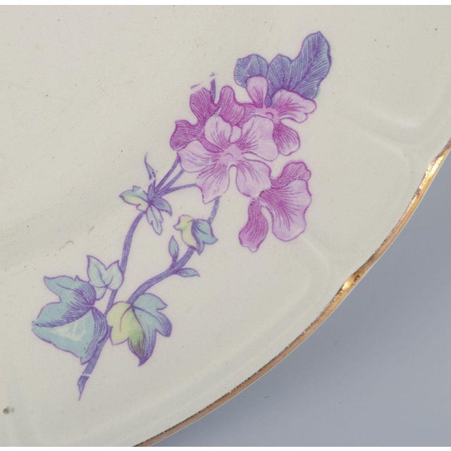 Geranium Dinner Plates, Gustavsberg, Sweden, 1918, Set of 6 For Sale - Image 4 of 7