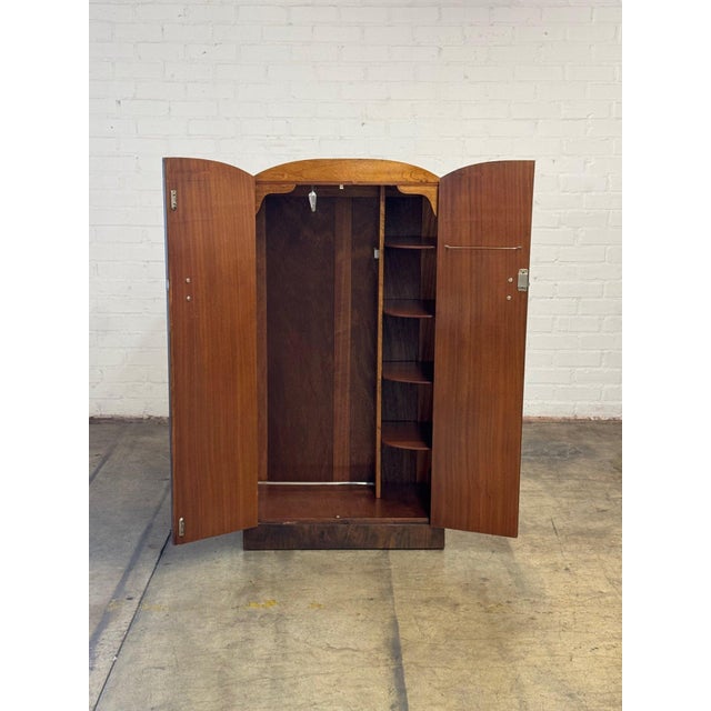 1980s Compact Art Deco Burl Armoire For Sale In Los Angeles - Image 6 of 12