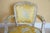 19th C. Louis XVI Style Silk Upholstered Painted Fauteuils - Set of 2 For Sale - Image 11 of 15