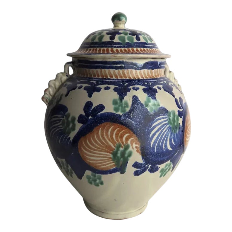 Mexican Pottery Jar and Lid from Guanajuato Mexico Chairish
