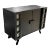 Mid Century James Mont Styled Black Lacquered & Glass Bar Cabinet & Tv Stand For Sale