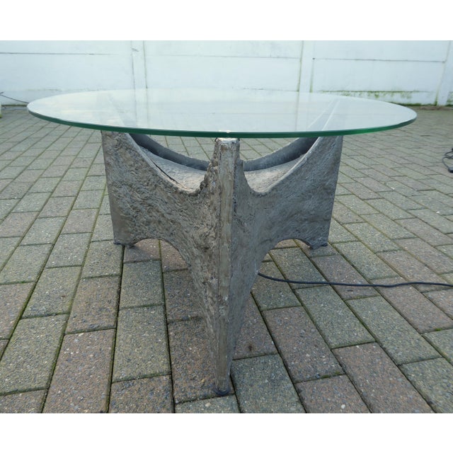 Mid-Century Aluminum Brutalist Coffee Table with Lamp For Sale - Image 10 of 14
