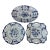 Lillian Vernon Blue and White Porcelain Decorative Chinoiserie Plates Set of 3 For Sale