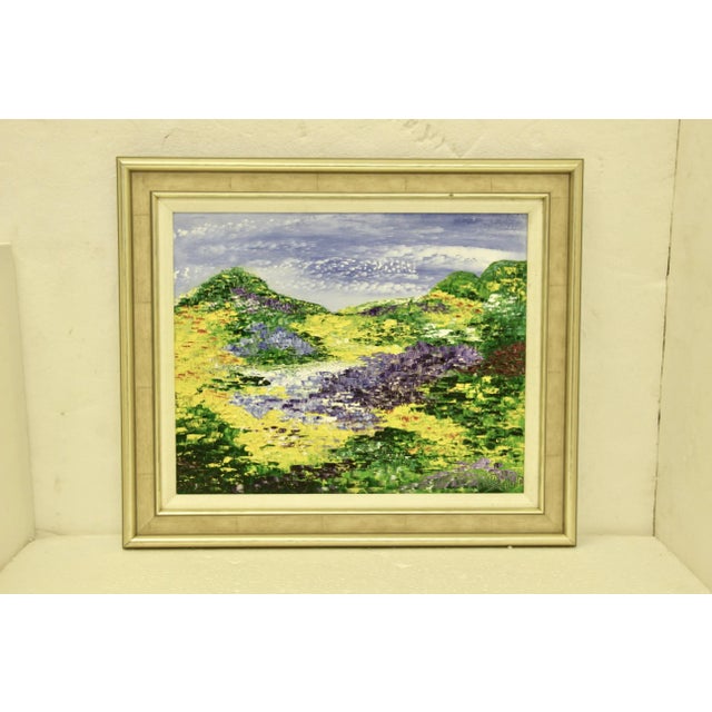 Colorful Contemporary Impasto Impressionist-Style Landscape Painting, Framed For Sale - Image 9 of 9