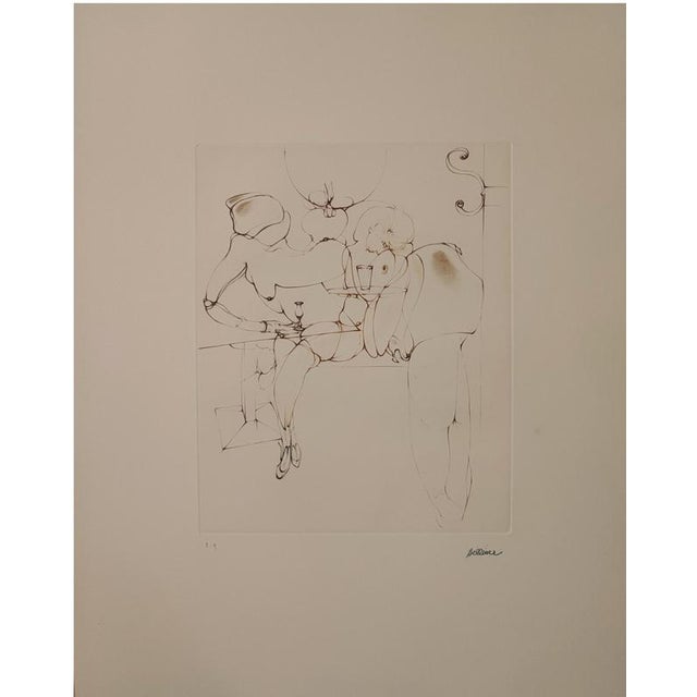 Hans Bellmer, Nude, Interior with Figure, 1971, Engraving For Sale - Image 4 of 5