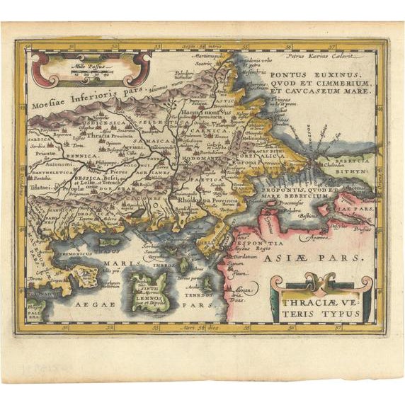 Map of Northeastern Greece and Northwestern Turkey, 1661 For Sale
