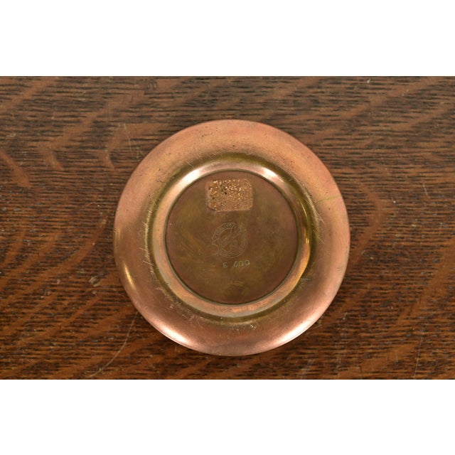 Bronze Silver Crest Arts & Crafts Sterling Silver on Bronze Ashtray or Catchall For Sale - Image 8 of 11