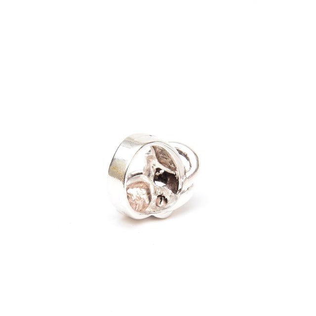 Metal Vintage Sterling Silver Ring With Interlocking Circles, 1960's, Size 8 For Sale - Image 7 of 10