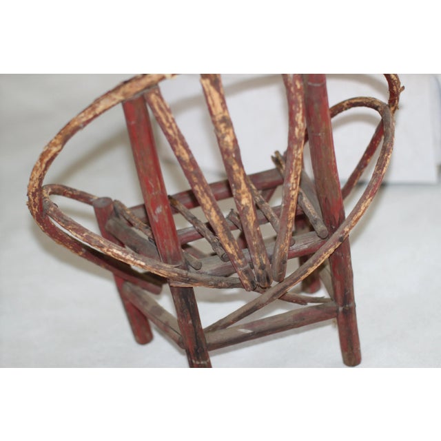 1920s Bentwood Rustic Twig Adirondack Child's Chair For Sale - Image 4 of 9