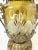 Exquisite Massive Cut-to-Clear Amber Yellow Crystal Urn w/Ornate Brass, 21 1/2”. No chips, cracks, or fleabites. Stunning...