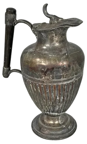 English Art and Crafts Silver Plate and Wood Jug by SB&M, 1890s
