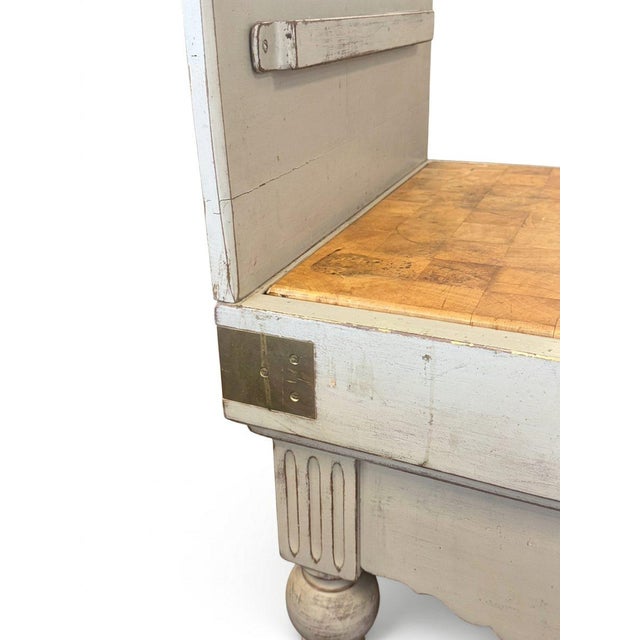 Early 20th Century French Provincial Butcher's Block With Brass Details For Sale - Image 14 of 18