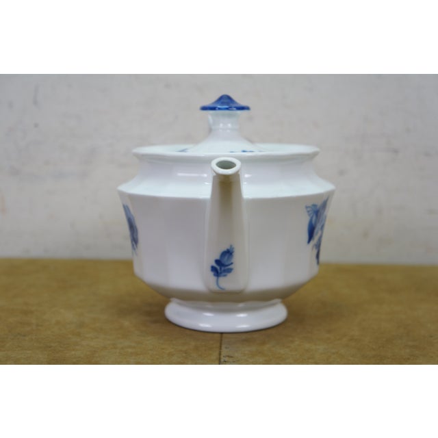 Mid 20th Century Denmark Royal Copenhagen 8503 Blue Flower Teapot Tea Coffee Pot Pitcher 9" For Sale - Image 9 of 15