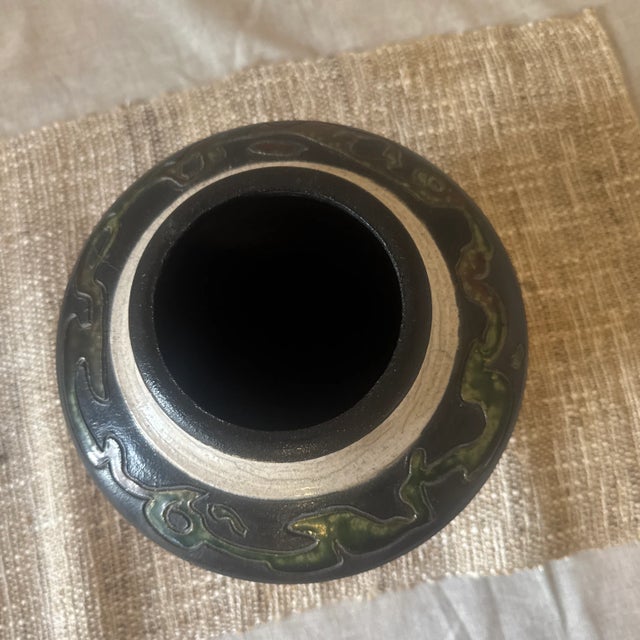 Ceramic Vase --1970s Large Round Raku Vase For Sale - Image 7 of 9