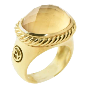 David Yurman Citrine Yellow Gold Signature Ring size 5