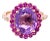 3.79 Ct Amethyst, Pink Sapphire, Diamond Rose Gold Engagement Ring, Size 7 For Sale
