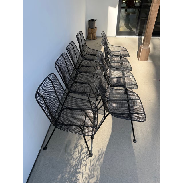 Russell Woodard 1950s Attributed to Russell Woodard Sculptura Metal Dining Chairs, 8 Pieces For Sale - Image 4 of 12