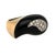 Contemporary Late 20th Century 18k Onyx & Diamond Ring by Soho, Size 5 For Sale - Image 3 of 5