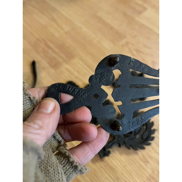 1910s Antique Cast Iron Mini Trivets- Set of 4 For Sale - Image 5 of 11