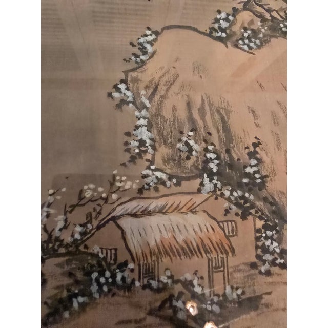 Antique Asian Signed Double Red Seal Watercolor Painting For Sale - Image 15 of 16