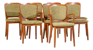 Koefoeds Hornslet Mid Century Danish Teak Dining Chairs - Set of 8