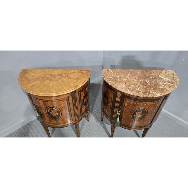 Metal French Marquetry Cabinets, Set of 2 For Sale - Image 7 of 13