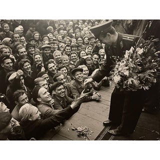 Samariy Gurariy, Large Silver Gelatin Photograph Russian USSR Soviet Parade Yuri Gagarin Photo For Sale